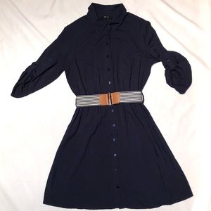 BCX Navy Blue Shirtdress
